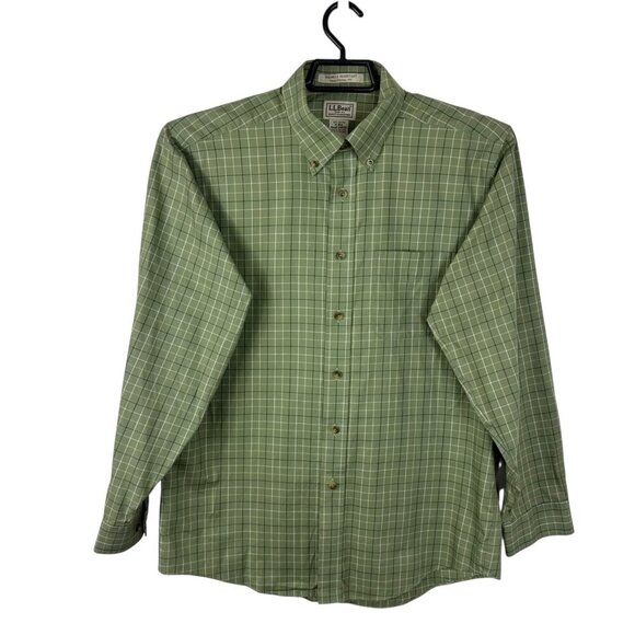 L.L. Bean Men's M Wrinkle Resistant Traditional Fit LS Button Down Shirt Sage - Picture 1 of 13